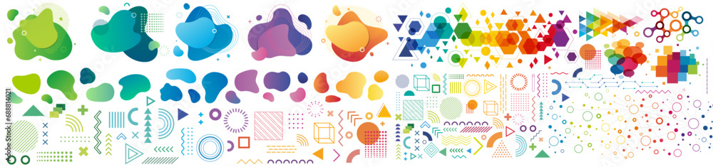 Wall mural set of abstract modern graphic elements