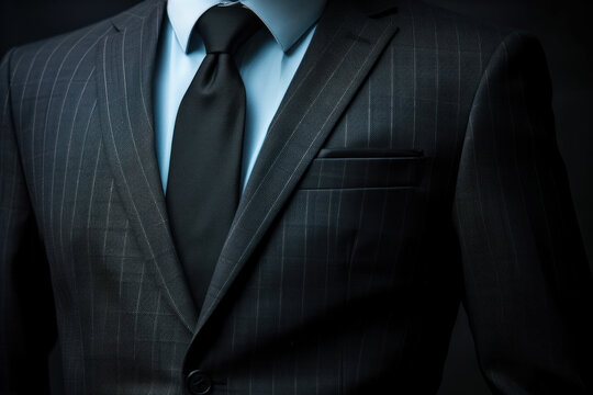 Close-up of a stylish business suit. Concept of professional elegance.