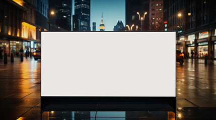Advertising billboard in the city. Generative AI