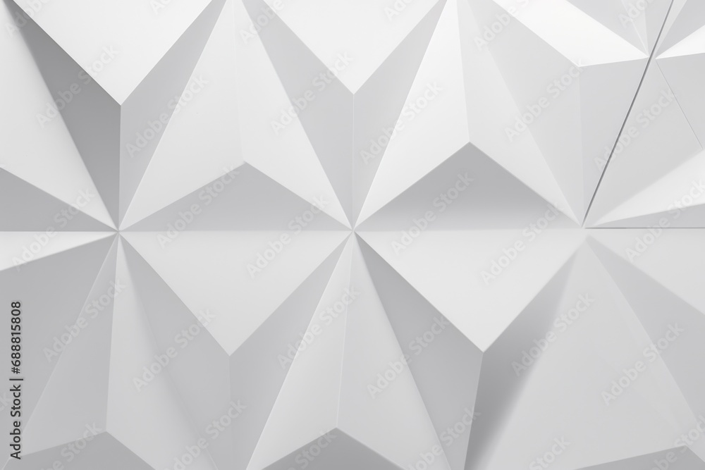 Poster a wall made up of white paper triangles. can be used as a background or for creative projects