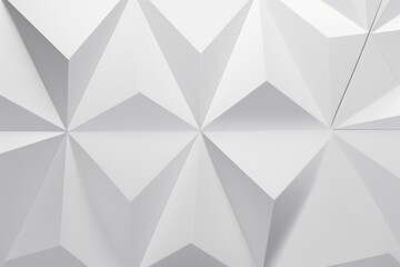 A wall made up of white paper triangles. Can be used as a background or for creative projects
