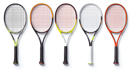 Professional tennis rackets, no background, white background, resource for design, wallpaper.