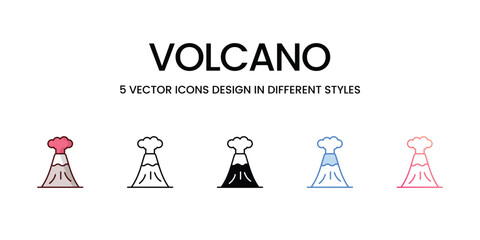 Volcano icons set vector illustration. vector stock,