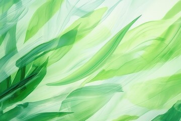 A painting featuring vibrant green leaves against a clean white background. Perfect for adding a touch of nature to any design project