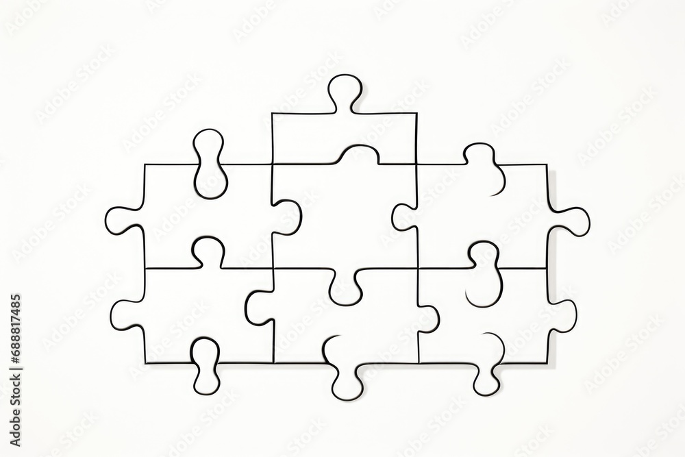 Poster a black and white puzzle piece. suitable for use in various projects