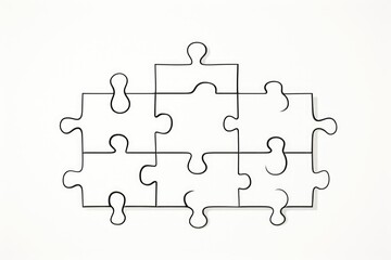 A black and white puzzle piece. Suitable for use in various projects