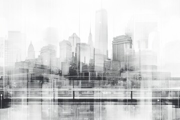 A black and white photo capturing the city skyline. Perfect for adding a timeless touch to any project