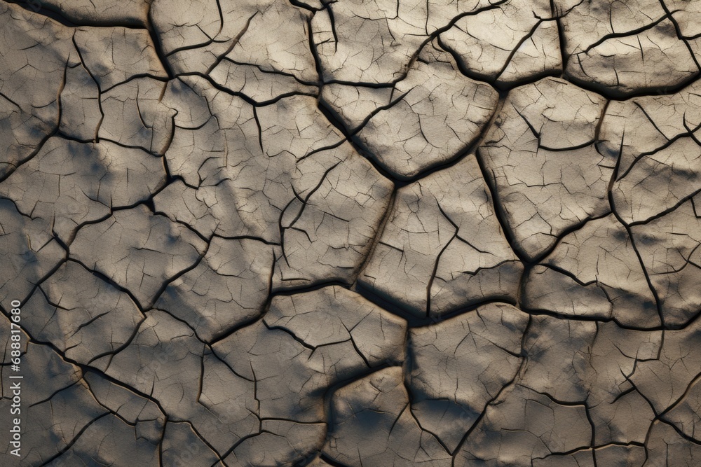 Aufkleber a close-up view of a cracked surface with dramatic clouds in the background. ideal for illustrating 