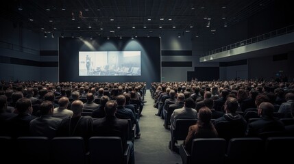 People are in the audience at the conference hall at a business event. - obrazy, fototapety, plakaty