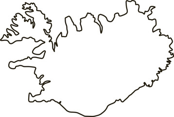 Map of Iceland. Outline map vector illustration