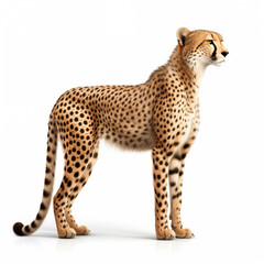 Cheetah African Safari Animal on White Background