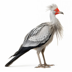 Obraz premium Secretary Bird African Safari Animal on White Background