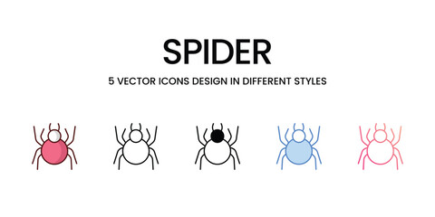 Spider icons set vector illustration. vector stock,