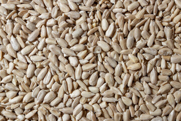 Peeled Sunflower Seeds Background: A Culinary Canvas of Shell-free Sunflower Seeds, Creating a Lively and Textured Background for Gourmet Cooking - Top View, Flat Lay