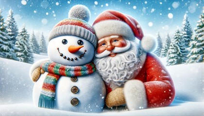 Frosty Friendship: Santa Claus and the Snowman
christmas