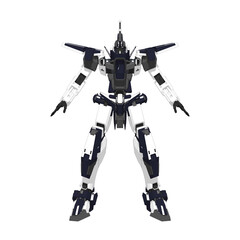 Bipedal Blue Spartan Mobile Suit Design
