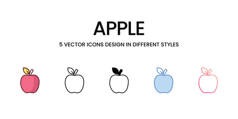 Apple icons set vector illustration. vector stock,