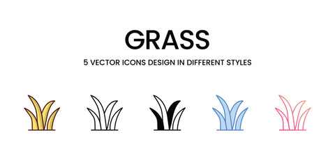 Fototapeta na wymiar Grass icons set vector illustration. vector stock,