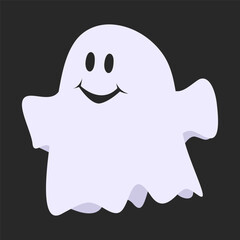 Cartoon halloween ghost, ghosted spooky spirit and mysterious phantom. Scary ghost character, fly funny spook, cute smiling scare halloween ghost mascots vector illustration set.