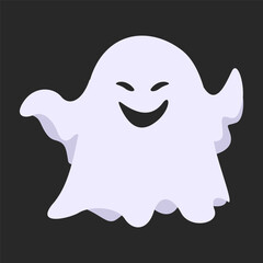Cartoon halloween ghost, ghosted spooky spirit and mysterious phantom. Scary ghost character, fly funny spook, cute smiling scare halloween ghost mascots vector illustration set.