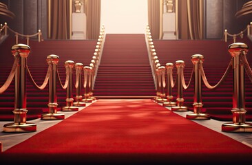 red carpet with railings for people to walk along Generative AI