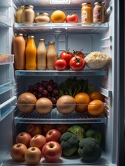 Food filled refrigerator 