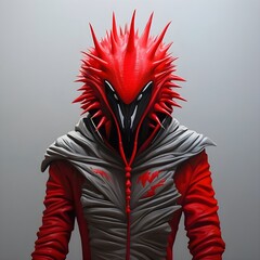 Red Spike - A Minimalist Alien Artwork Generative AI