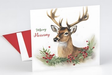A Christmas card with a red border and a white background (Generative AI)