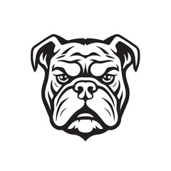 Bulldog in cartoon, doodle style. Isolated 2d vector illustration in logo, icon style, Eps 10, black and white. AI Generative