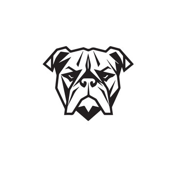 Bulldog in cartoon, doodle style. Isolated 2d vector illustration in logo, icon style, Eps 10, black and white. AI Generative