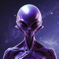 Purple Star - A Minimalist Alien Artwork Generative AI