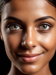 A closeup portrait of a beautiful young girl model