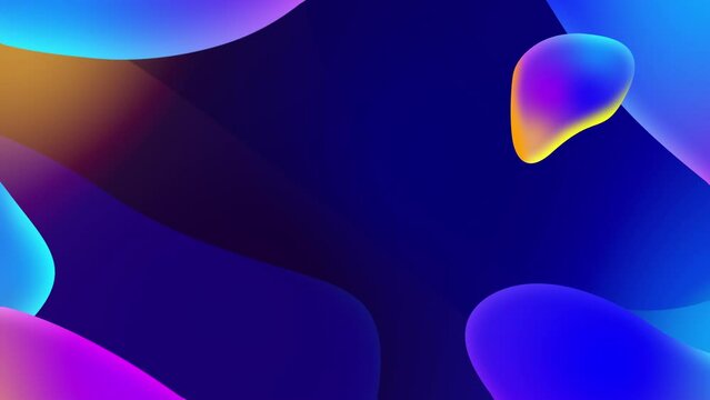 Captivating dark animated background in navy blue hues featuring liquid elements in shades of blue, violet, orange, and pink. Ideal for adding intrigue and vibrancy to your creative projects.