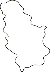 Map of Serbia. Simple outline map vector illustration