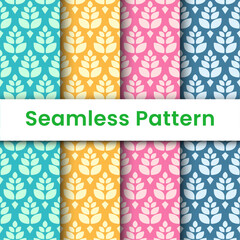 Elegant leaf design pattern. Seamless wheat with colorful. suitable for wallpaper, fabric and wrapping paper