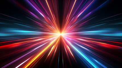 Fond avec flash lumineux en mouvement et en couleur. Arrière-plan pour conception et création graphique. Ambiance univers, galaxie, lumière. 