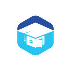 House school education logo design. Student housing logo template.