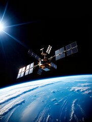 Satellite over earth 