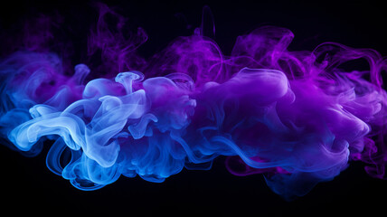 Fototapeta premium Colorful smoke on a black background.