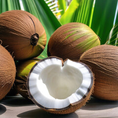 coconut on a white
