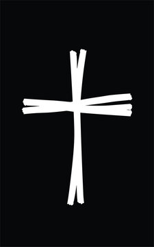 white  blotted cross. Vector illustration