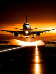 Airplane lifting off