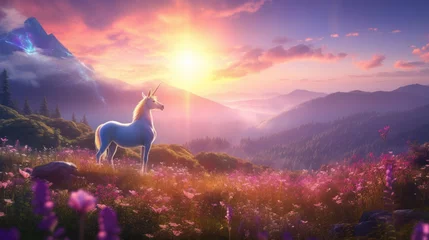  Lovely unicorn in idyllic landscape © Kondor83