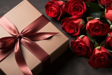 Gifts for Valentine's Day February 14th. Background with selective focus and copy space