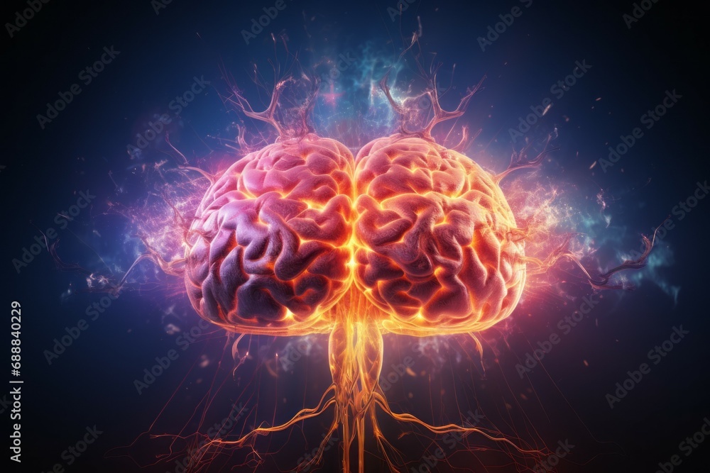 Aufkleber hologram of the brain. background with selective focus and copy space