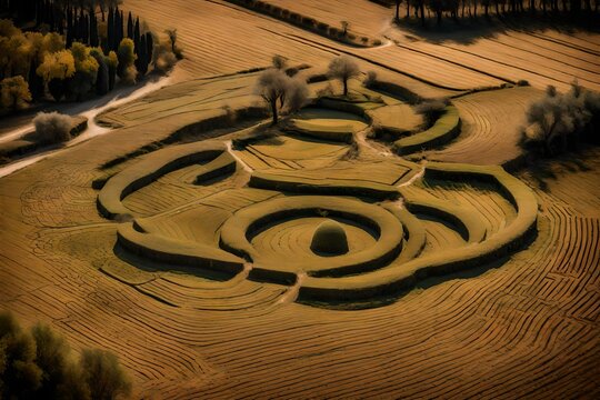Anomalies of the subconscious in Tuscany", a wonderful Optical Land-Art in Tuscany countryside (Autumn