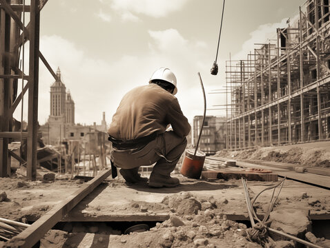 Worker on construction site