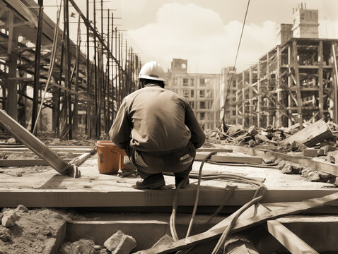 photograph, worker trying to avoind the risk at construction site --ar 4:3 --v 5.2 Job ID: b3790f0c-6f7e-4e92-8422-d81ae618c46f