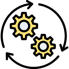 Process Outline Color Icon
