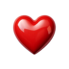 Corazón rojo sobre fondo transparente para San Valentín